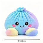 Plush Stuffed Dumpling Squishies, 3.94" Big Rainbow Squishes with Steamer