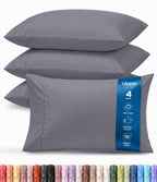 Pillow Covers Standard Set of 4, Soft and Comfy Pillow Cases, Purple
