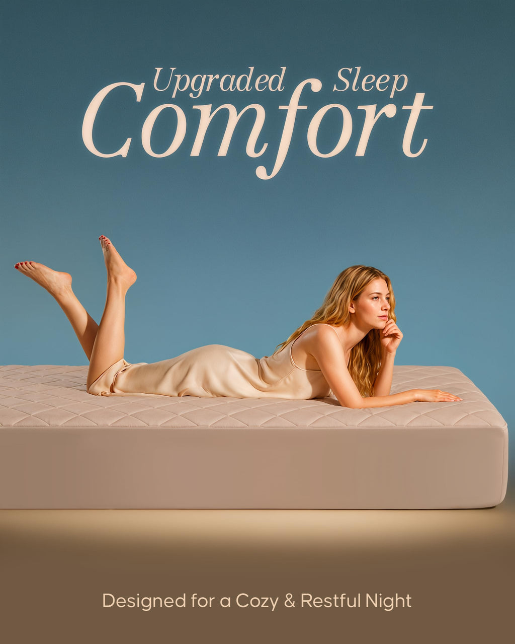 Twin Mattress Pad, Quilted Mattress Protector Topper fits 16" Deep Pocket