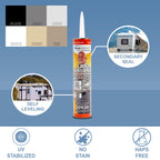 Dicor 501LSW-1 Self-Leveling Lap Sealant, White, 10.3 Oz, RV Roofing