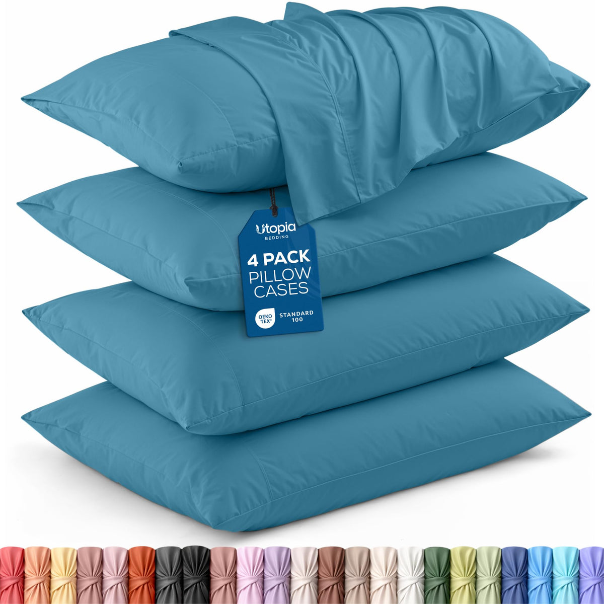 Pillow Covers Standard Set of 4, Soft and Comfy Pillow Cases, Purple
