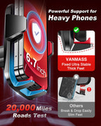 VANMASS【85+LBS Strongest Suction & Military-Grade Ultimate Car Phone Mount【Patent Safety Certs】 Cell Phone Holder for Dash Windshield Vent for iPhone 18 17 Pro Max Automobile Interior Sets, Ink Black
