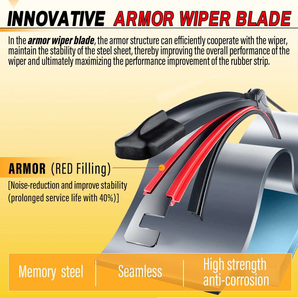 AUTOBOO 26" and 18" Windshield Wipers Blades (Pack Of 2)