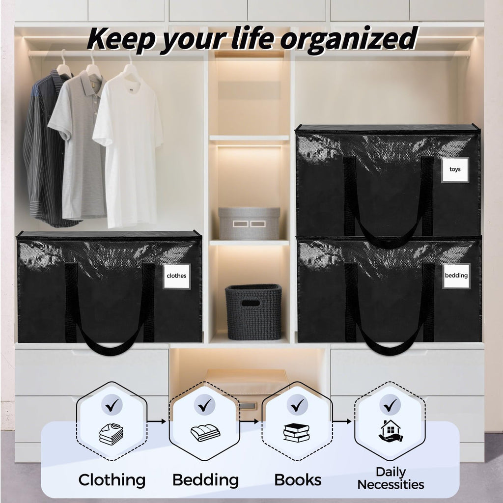 ukeetap 8 Pack Extra Large Clothes Storage Bins with Lids, Clear