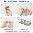 8 Pack Adhesive Bathroom Holders & Dispensers for Kids & Adults, Black