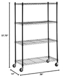 Amazon Basics 5-Shelf Tower Adjustable Storage Shelving Unit, Chrome, 16" x 16" x 54", 150 lbs Per Shelf