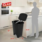 Glad Trash Can with Clorox Odor Protection | Plastic Bin, 13 Gal, Black
