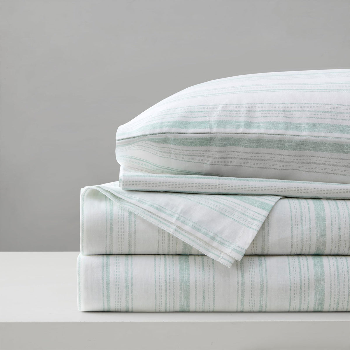 Comfort Spaces 100% Cotton Percale Sheets Twin XL Size 3 Pc, Diamond Sliver
