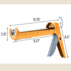 Bates- Caulking Gun, 10:1 Thrust Ratio, Orange, No Drip Sealant Gun