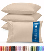Pillow Covers Standard Set of 4, Soft and Comfy Pillow Cases, Purple