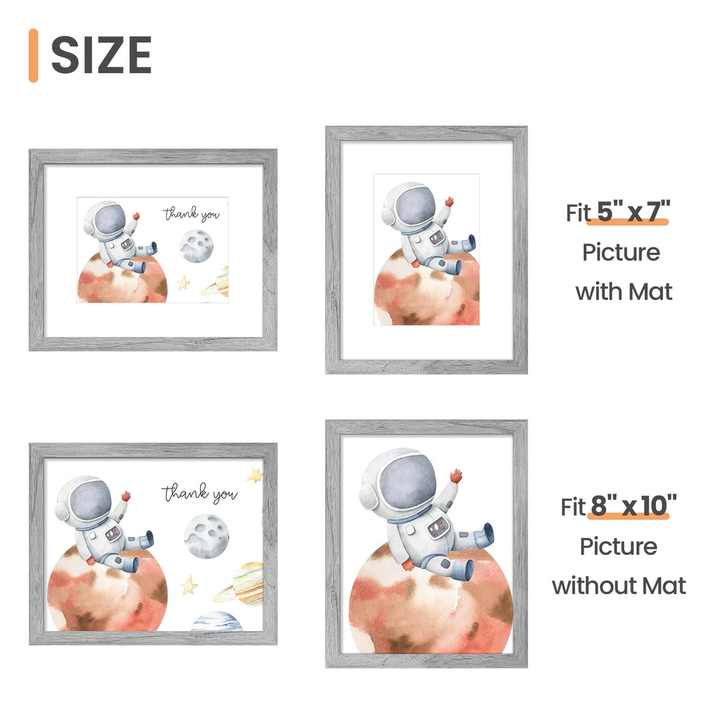 upsimples 8x10 Picture Frames, Gallery Wall Frames Set of 5, Black