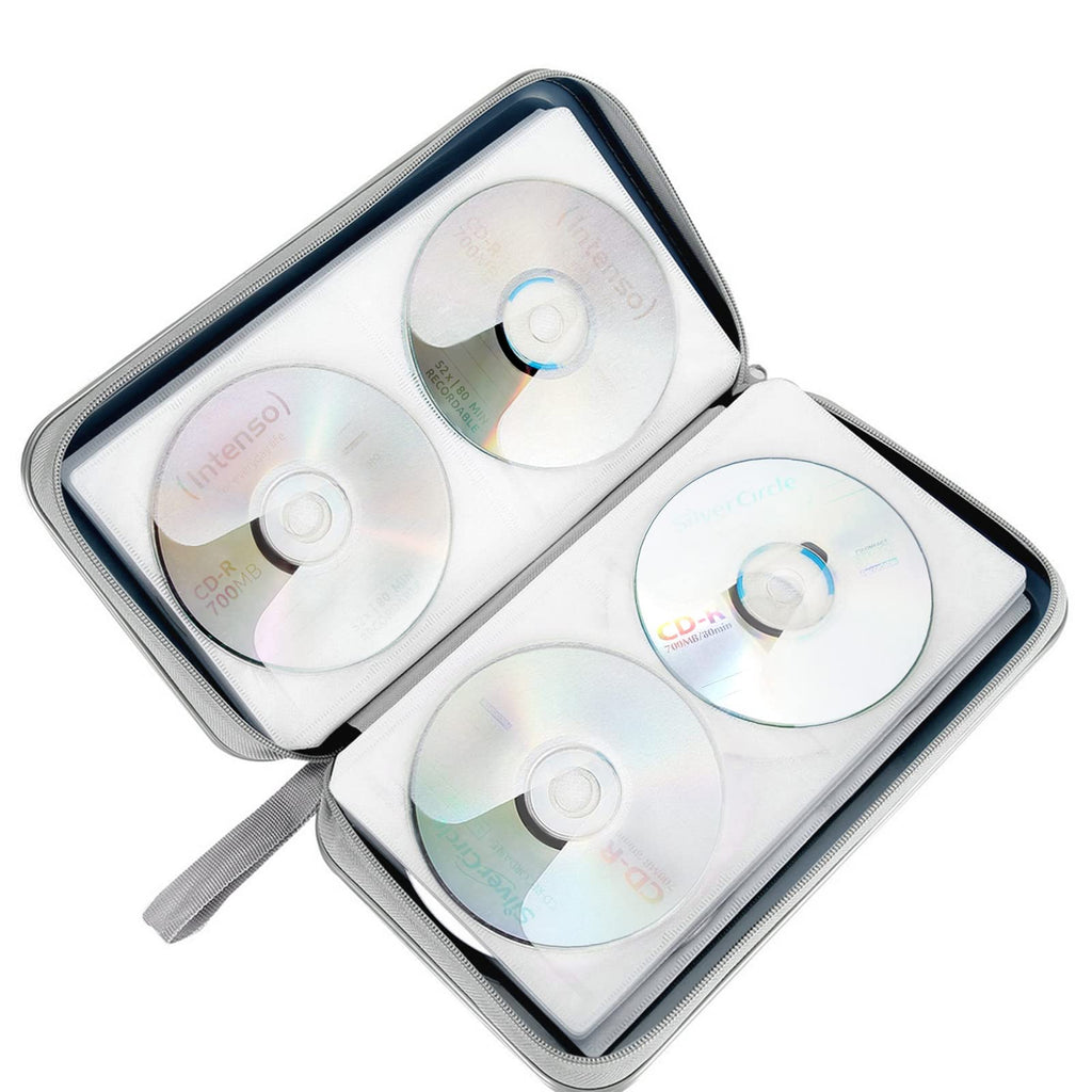 Siveit CD DVD Cases 96 Capacity Disc Storage Binder for Car(Black)