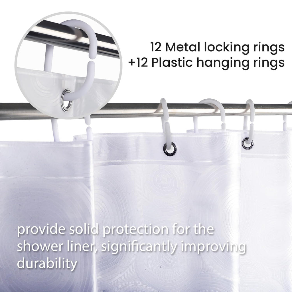 LiBa Shower Curtain PEVA 8G, 72x72 Inch Waterproof Clear