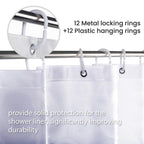 LiBa Shower Curtain PEVA 8G, 72x72 Inch Waterproof Clear