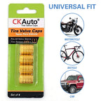 CKAuto Tire Valve Stem Caps, Aluminum Black, 4 pcs/Pack