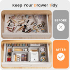 A-LuGei 【Military Grade】 Drawer Organizer for Vanity Bathroom Makeup Desk