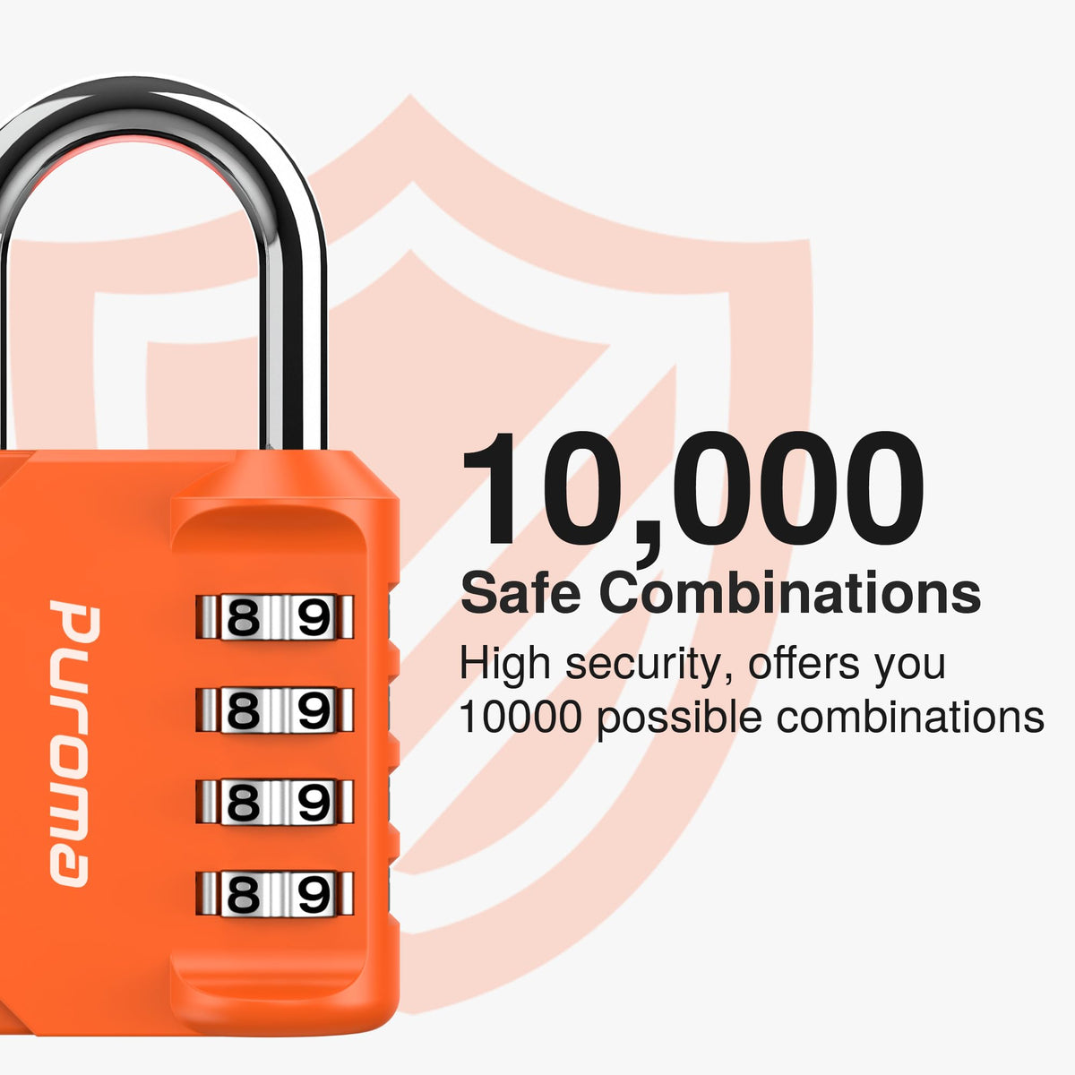 Puroma 2 Pack Combination Lock Locker 4 Digits Combo Padlock Gym Black