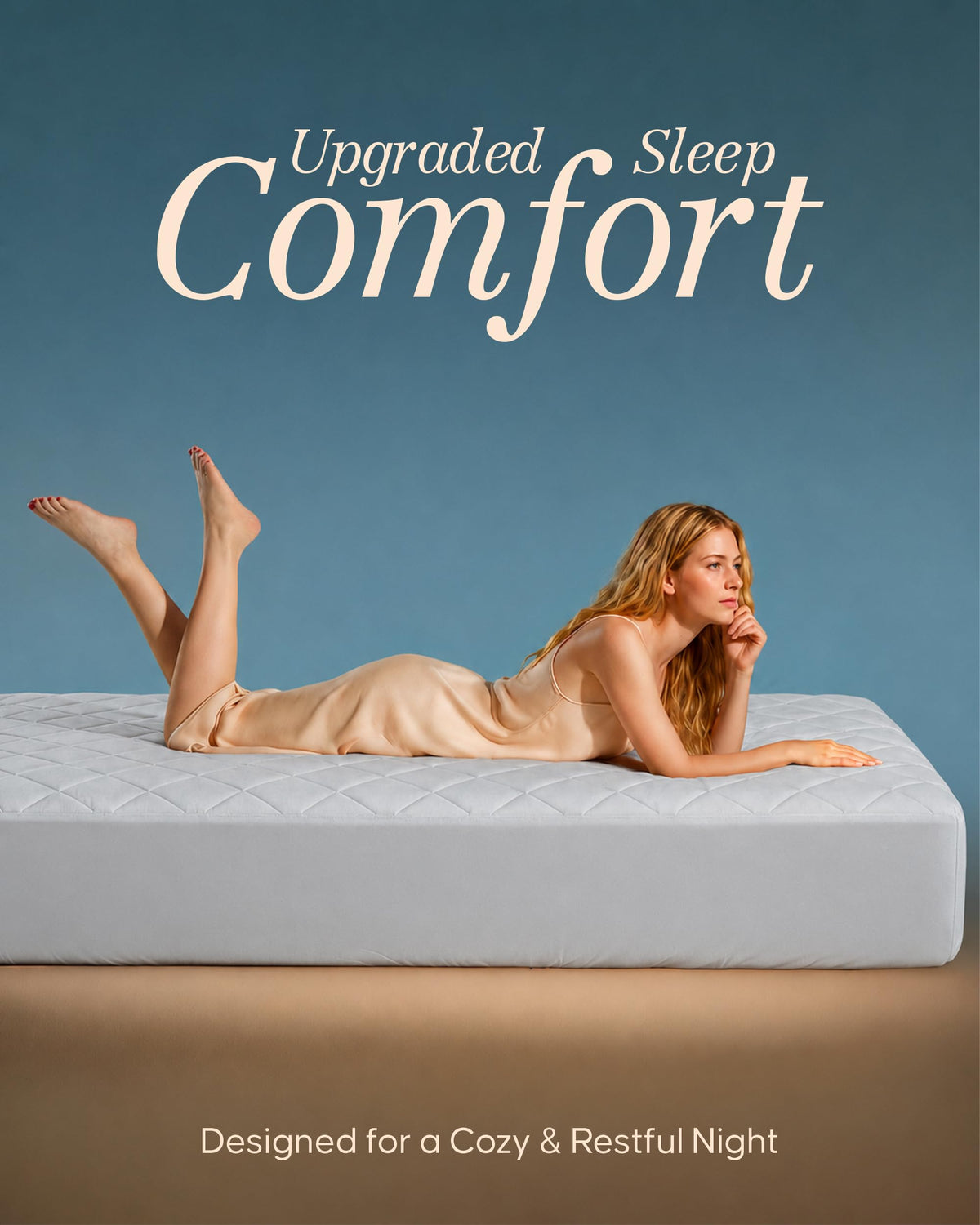 Twin Mattress Pad, Quilted Mattress Protector Topper fits 16" Deep Pocket