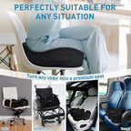 BlissTrends Memory Foam Seat Cushion for Office Chair & Car Seat, Black