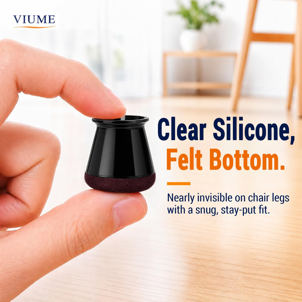 VIUME 24 Pcs Chair Leg Floor Protectors for Hardwood Floors Round