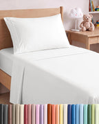 Twin Size 3 Piece Sheet Set - Comfy Breathable & Cooling Sheets - White