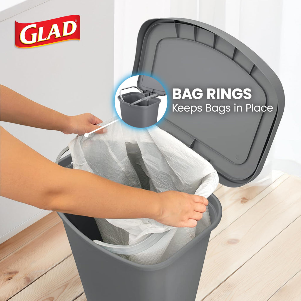 Glad Trash Can with Clorox Odor Protection | Plastic Bin, 13 Gal, Black