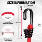WORKPRO 24" Bungee Cords with Hooks, 4 Pack Heavy Duty Outdoor Bungee Strap