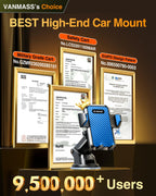 VANMASS【85+LBS Strongest Suction & Military-Grade Ultimate Car Phone Mount【Patent Safety Certs】 Cell Phone Holder for Dash Windshield Vent for iPhone 18 17 Pro Max Automobile Interior Sets, Ink Black