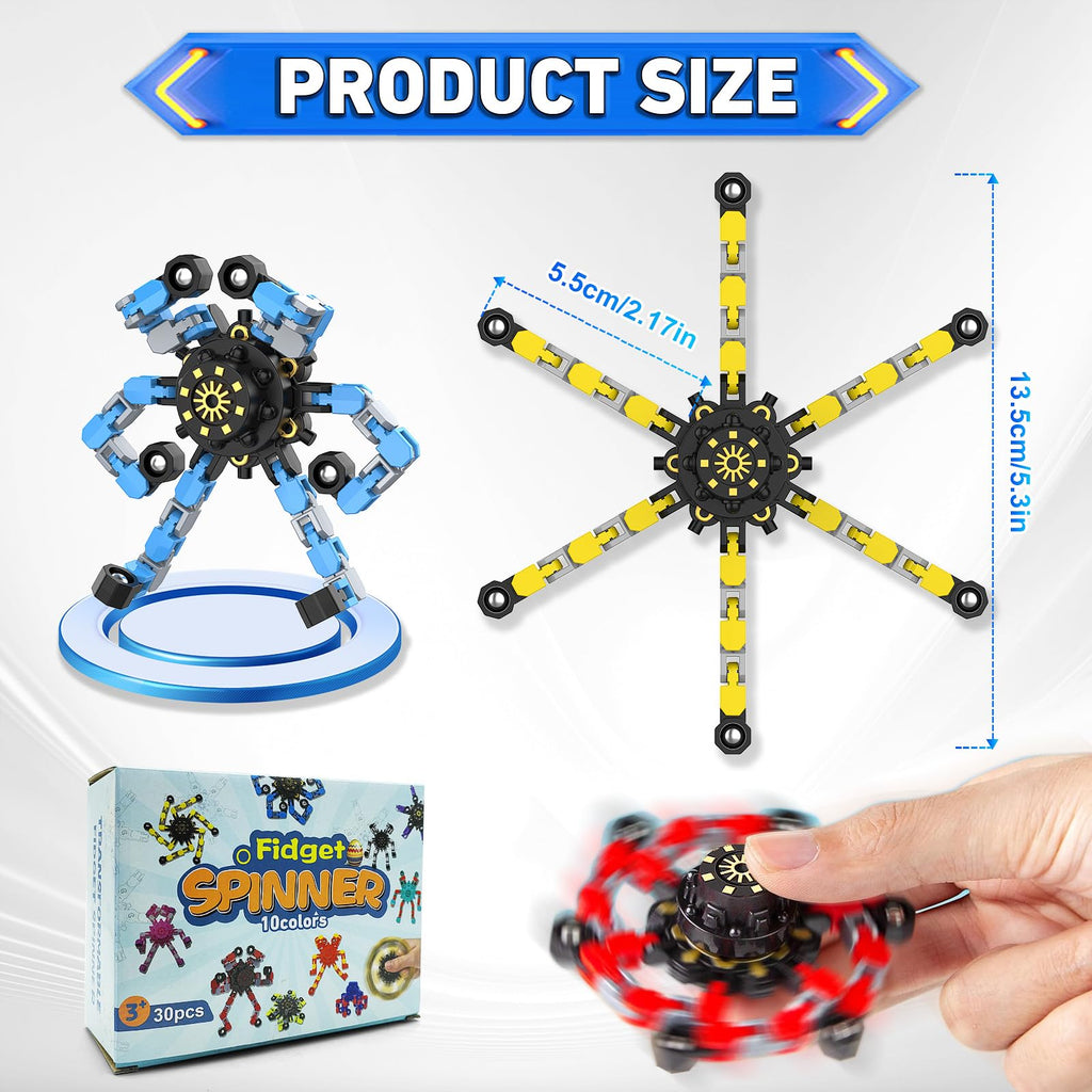 Transformable Fidget Spinners,9PCS Funny Sensory Fidget Toys for Kids