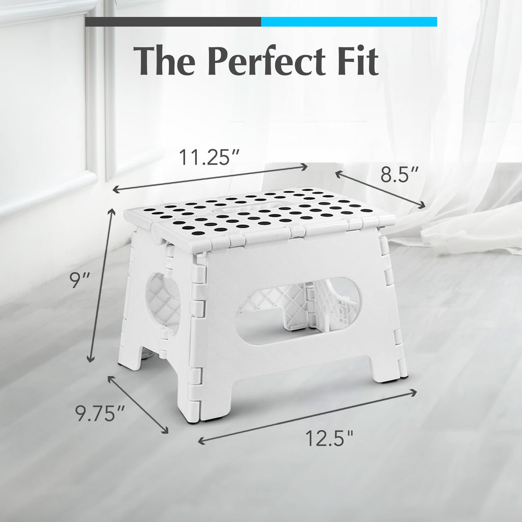 Handy Laundry Folding Step Stool 9 Inch, Pink, Non-Slip Holds 300 lbs