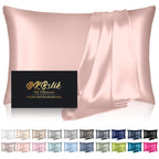 DKBslik Mulberry Silk Pillow Cases Queen Size with Zipper, Olive Green