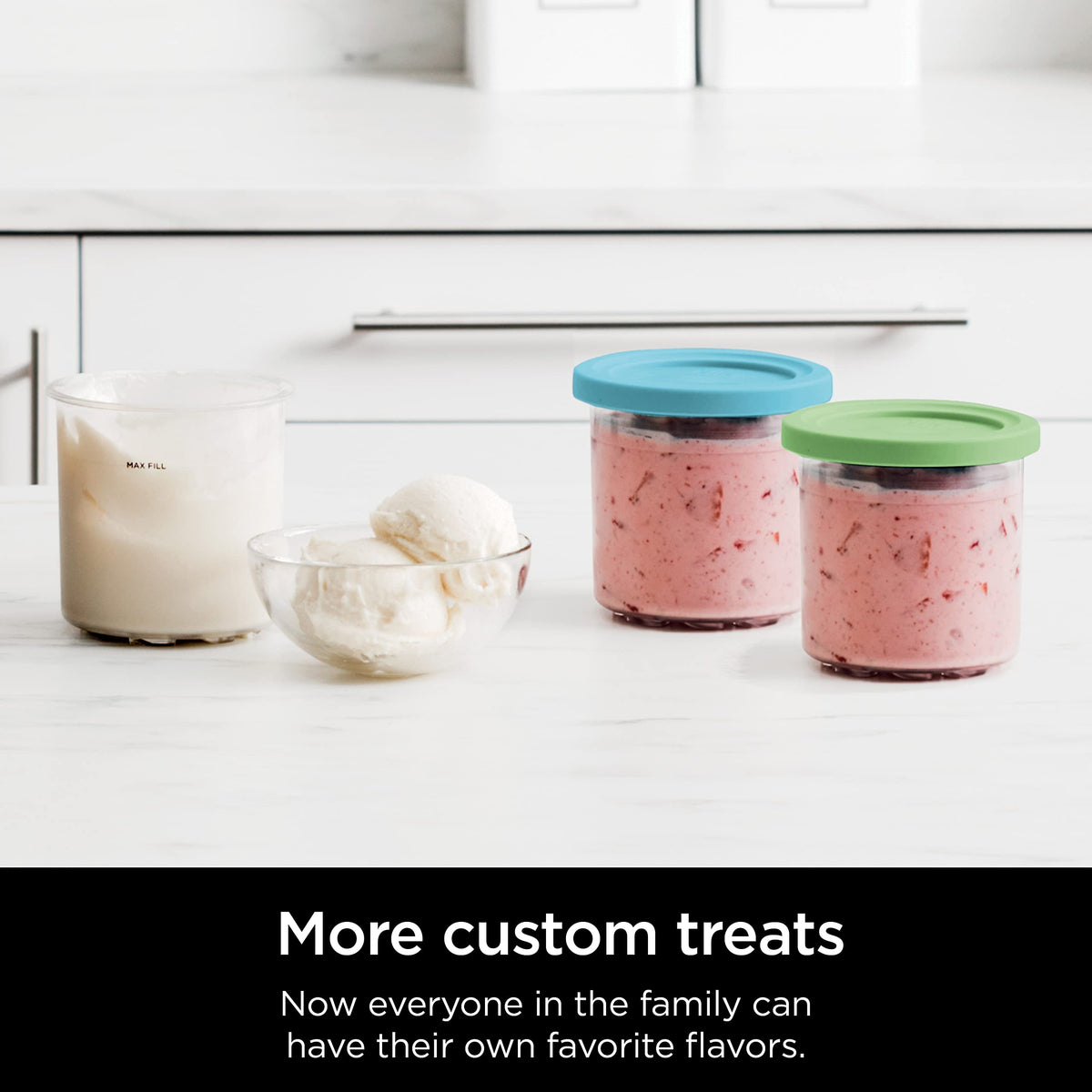 Ninja® CREAMi® Original Pints 4 Pack with Storage Lids, XSKPLD4BCD