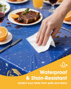 Niuara American Flag Plastic Table Cloth Disposable, 4 Pack, 54 x 108 in