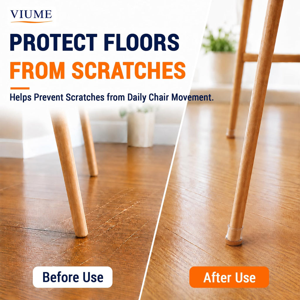 VIUME 24 Pcs Chair Leg Floor Protectors for Hardwood Floors Round