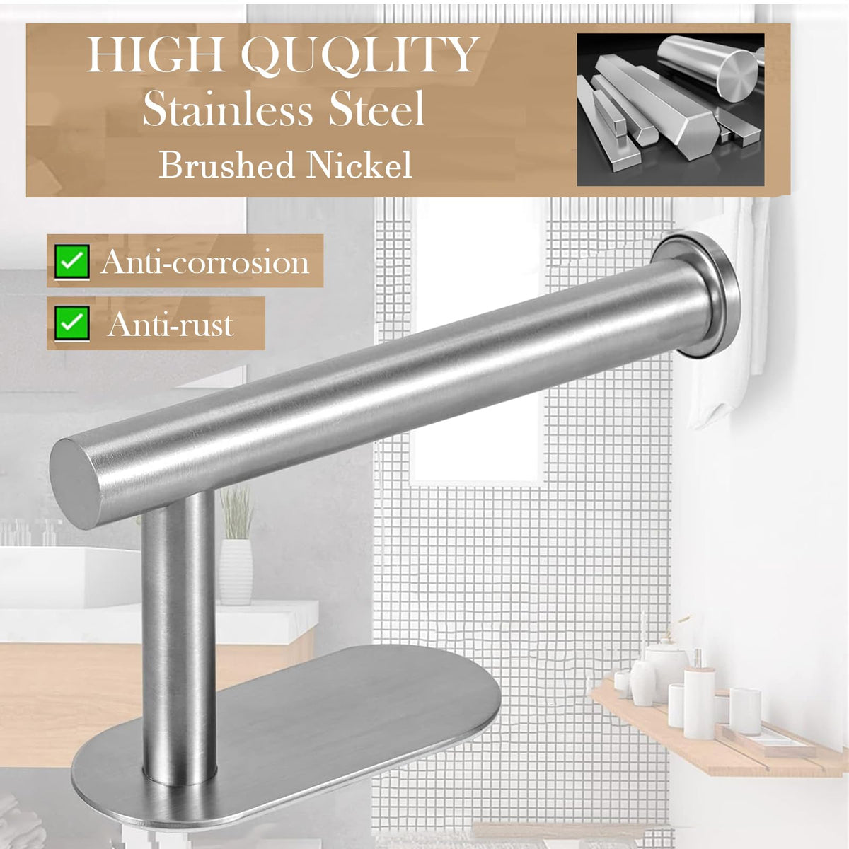 JOPOFI Toilet Paper Holder - Adhesive Toilet Paper Holder - Matte Black