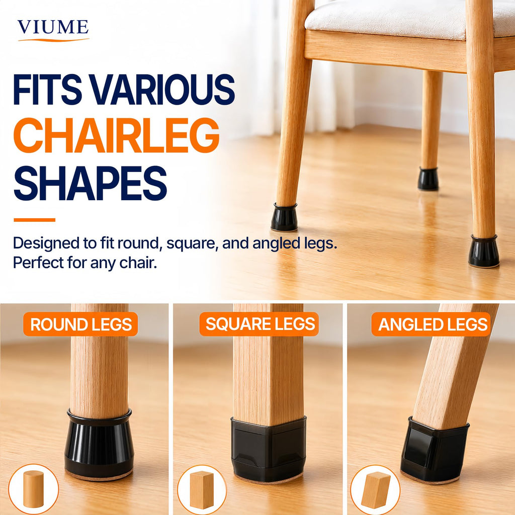 VIUME 24 Pcs Chair Leg Floor Protectors for Hardwood Floors Round