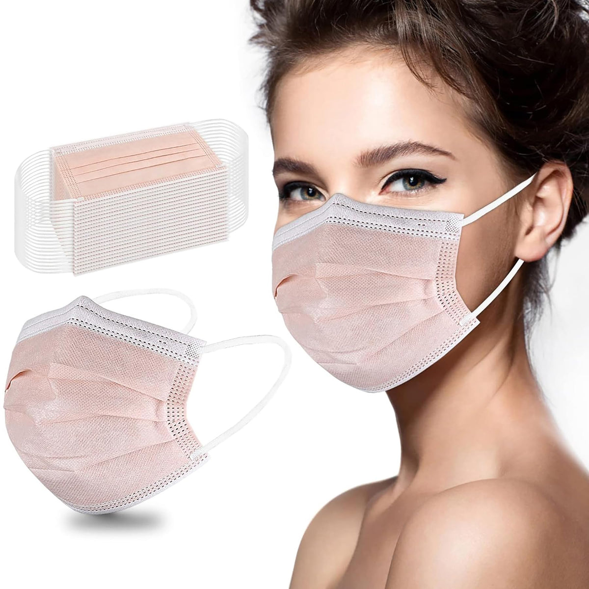 akgk KN95 Face Mask 50 PCS, Breathable Protection Masks, 5-Ply KN95 Black Masks, Cup Dust Safety Masks