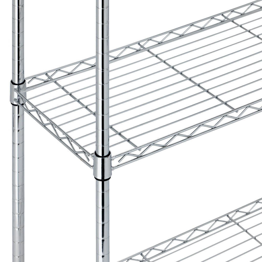 Amazon Basics 5-Shelf Tower Adjustable Storage Shelving Unit, Chrome, 16" x 16" x 54", 150 lbs Per Shelf