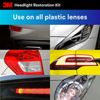 3M Ultra Headlight Restoration Kit, Contains Masking Tape, Light Sanding Discs, Wax Protectant and More, Use on Plastic Lenses Headlights, Taillights and More, Easy Heavy-Duty Restoration (39195)