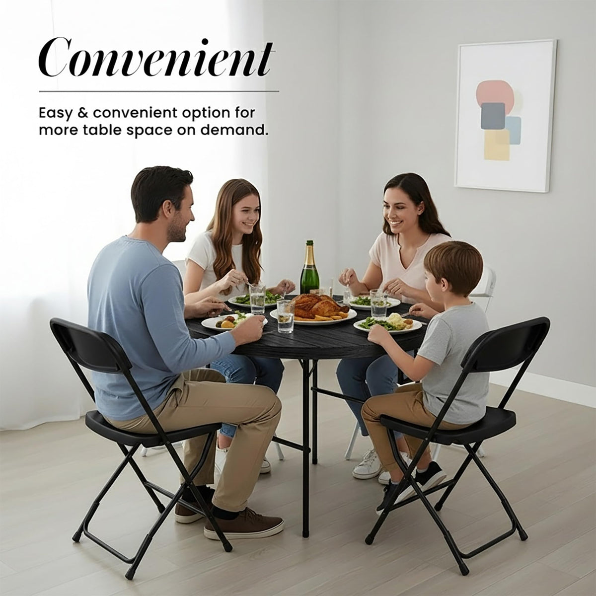 10 PACK of 8 Feet Foldable Table with Built in Handle & Steel Legs | 8 FT Heavy Duty Portable | Perfect for Party, Dining, Wedding, Events, Picnic Indoor, Outdoor, Camping, Temporary - 8 Foot