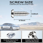 LivTee Rustproof License Plate Screws for Securing License Plates Frames and Covers on Cars and Trucks, 4 Sets Premium Stainless Steel Self Tapping Mounting Bolts (Black Zinc Plated)