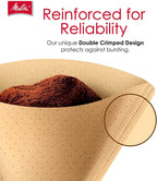 Melitta #4 Unbleached Coffee Filters, Natural Brown Cone Filters, 3-Pack