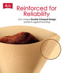 Melitta #4 Unbleached Coffee Filters, Natural Brown Cone Filters, 3-Pack