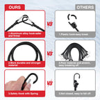WORKPRO 24" Bungee Cords with Hooks, 4 Pack Heavy Duty Outdoor Bungee Strap