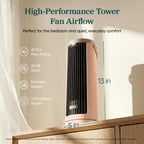 Levoit Tower Fan for Bedroom, 20dB Quiet Desk Fan, Easy to Carry & Plug-in