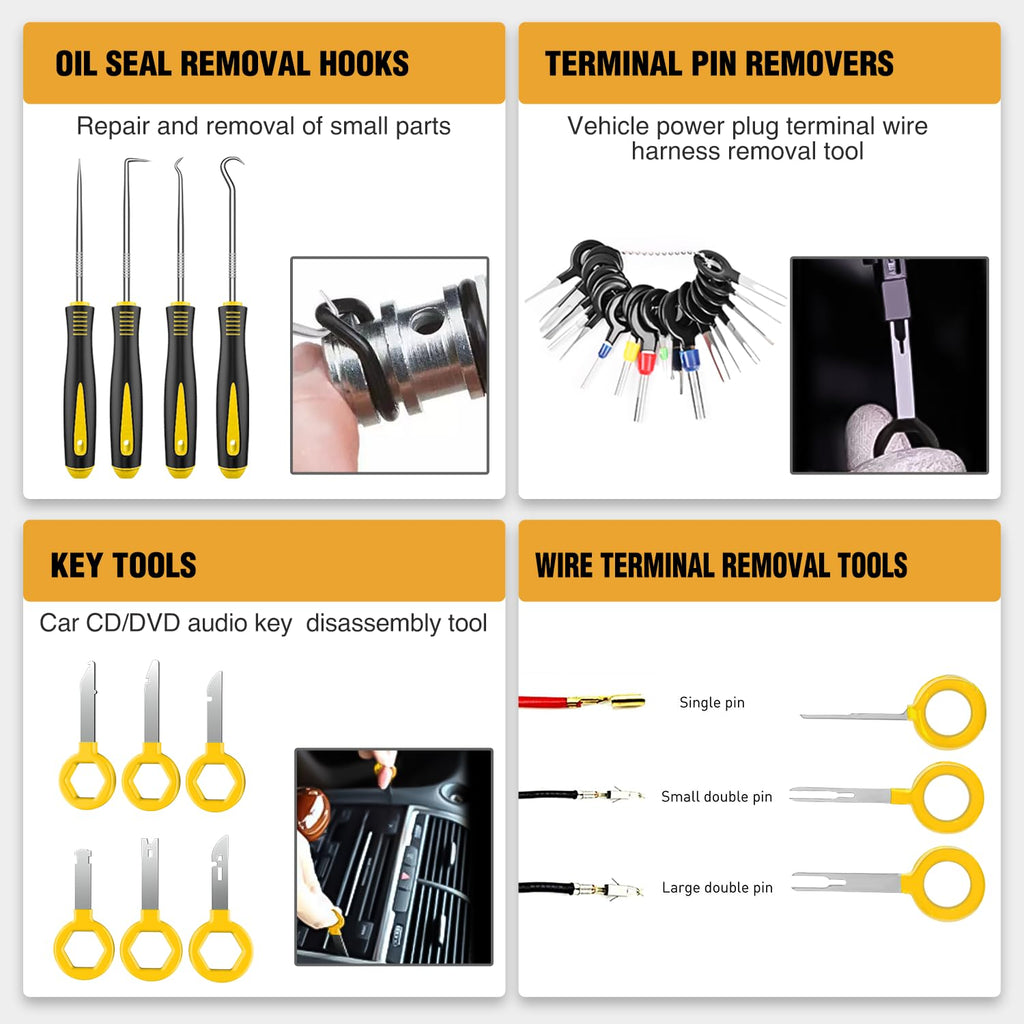 GOOACC 238Pcs Auto Trim Removal Tool and Push Pin Retainer Clip Set