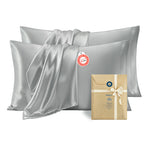 Bedsure Satin Pillowcase Standard Set of 2, Similar to Silk Pillowcase Grey
