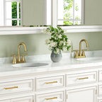 Matte Black Bathroom Faucet, Hurran 4 inch Centerset 2-Handle Lead-Free