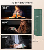 Gritin Book Light Rechargeable, Clip on LED Reading Light for Books in Bed