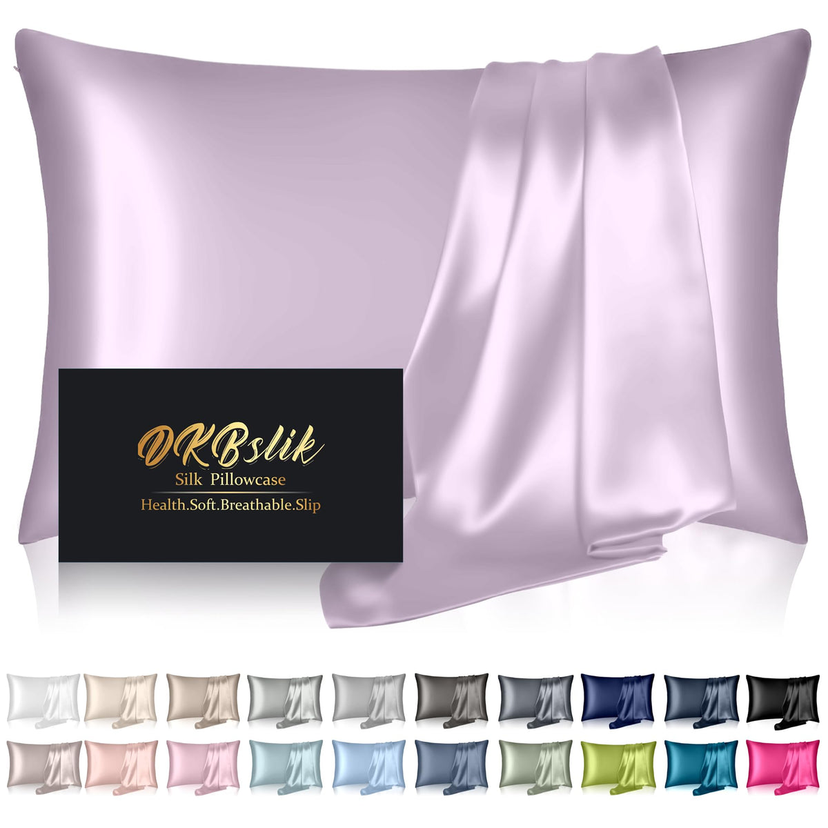 DKBslik Mulberry Silk Pillow Cases Queen Size with Zipper, Olive Green